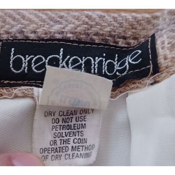 VTG BRECKENRIDGE Women's Wool Blazer and Skirt Size 12 Beige Herringbone pattern - Picture 10 of 12